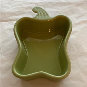 Chantal. Green Pepper Shaped Ceramic Dish. Oven, microwave, dishwasher safe.